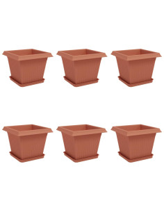 Vasi per Piante 6 pcs Rosso Mattone 33 x 33 x 26 cm Plastica 2