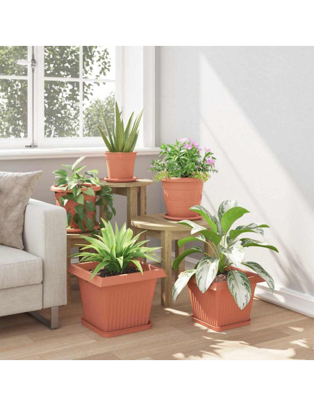 Vasi per Piante 6 pcs Rosso Mattone 33 x 33 x 26 cm Plastica