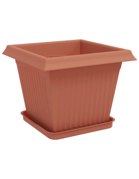 Vasi per Piante 6 pcs Rosso Mattone 33 x 33 x 26 cm Plastica