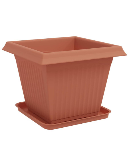 Vasi per Piante 6 pcs Rosso Mattone 38 x 38 x 30 cm Plastica