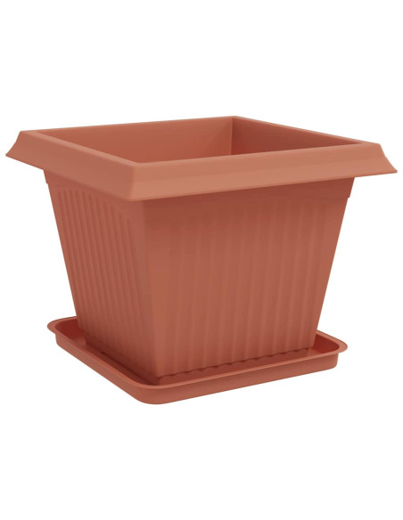 Vasi per Piante 6 pcs Rosso Mattone 43 x 43 x 33,5 cm Plastica