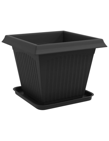 Vasi per Piante 6 pcs Nero 38 x 38 x 30 cm Plastica