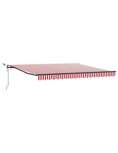 Tessuto per Tenda con Rosso e Bianco 400 × 350 cm Poliestere