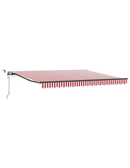Tessuto per Tenda con Rosso e Bianco 400 × 350 cm Poliestere
