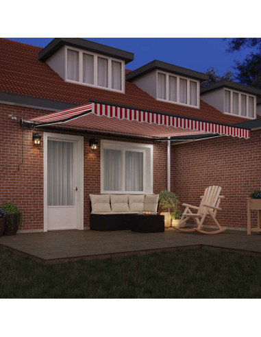Tessuto per Tenda con Rosso e Bianco 400 × 350 cm Poliestere