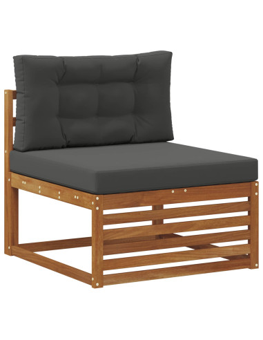 Set di divani da esterno con cuscino 9 pcs Naturale e Antracite
