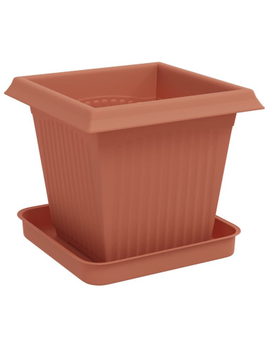Vasi per Piante 24 pcs Rosso Mattone 16 x 16 x 14 cm Plastica