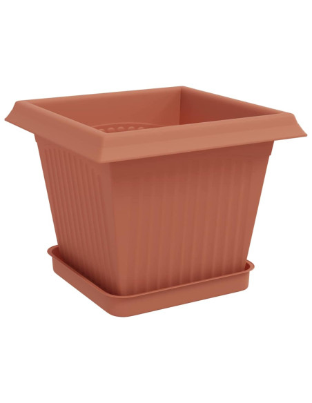 Vasi per Piante 24 pcs Rosso Mattone 20 x 20 x 16 cm Plastica