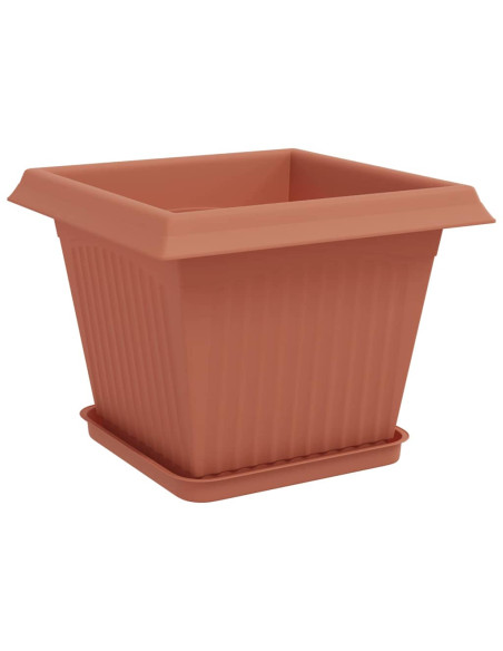 Vasi per Piante 24 pcs Rosso Mattone 28,5 x 28,5 x 22 cm
