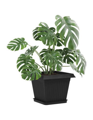 Vasi per Piante 24 pcs Nero 28,5 x 28,5 x 22 cm Plastica