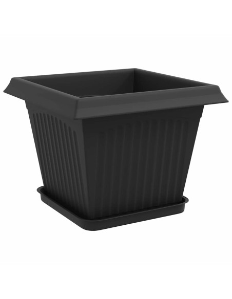 Vasi per Piante 24 pcs Nero 28,5 x 28,5 x 22 cm Plastica