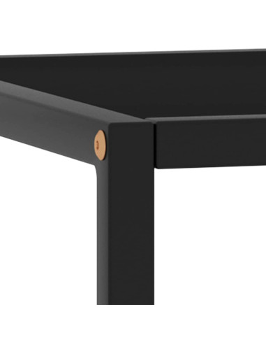 Tavolino da Salotto Nero con Vetro Nero 90x90x50 cm