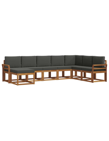 Set di divani con cuscino 8 pcs Naturale e Antracite
