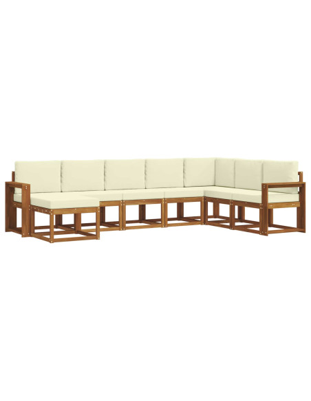 Set di divani con cuscino 8 pcs Naturale e Crema
