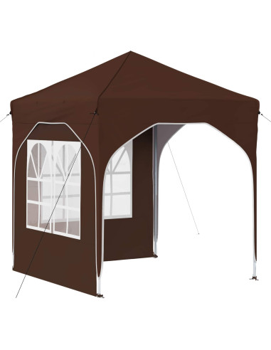Tenda per feste a pop-up 192 x 192 x 245 cm Marrone