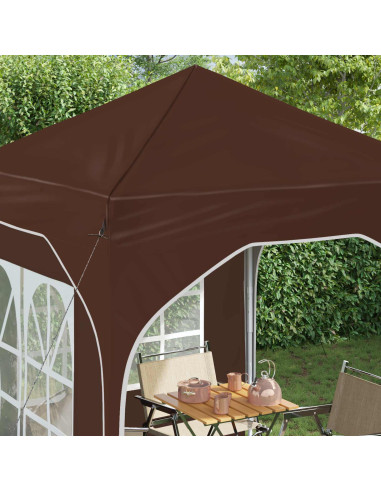 Tenda per feste a pop-up 192 x 192 x 245 cm Marrone