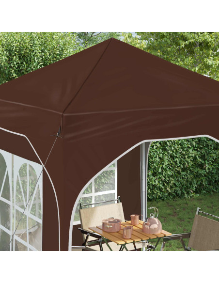 Tenda per feste a pop-up 192 x 192 x 245 cm Marrone