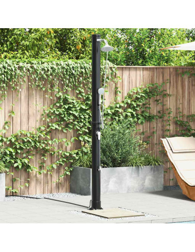 Doccia Solare da Esterno Nero 217 cm PVC e Alluminio