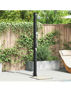 Doccia Solare da Esterno Nero 217 cm PVC e Alluminio