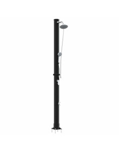 Doccia Solare da Esterno Nero 217 cm PVC e Alluminio 2