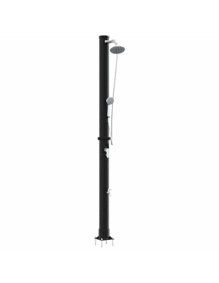 Doccia Solare da Esterno Nero 217 cm PVC e Alluminio