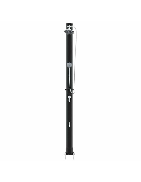 Doccia Solare da Esterno Nero 217 cm PVC e Alluminio