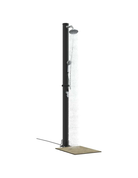 Doccia Solare da Esterno Nero 217 cm PVC e Alluminio