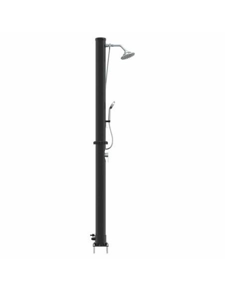 Doccia Solare da Esterno Nero 217 cm PVC e Alluminio