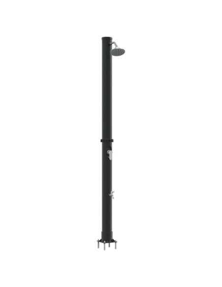 Doccia Solare da Esterno Nero 217 cm PVC e Alluminio