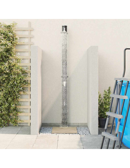 Doccia Solare da Esterno Nero 217 cm PVC e Alluminio