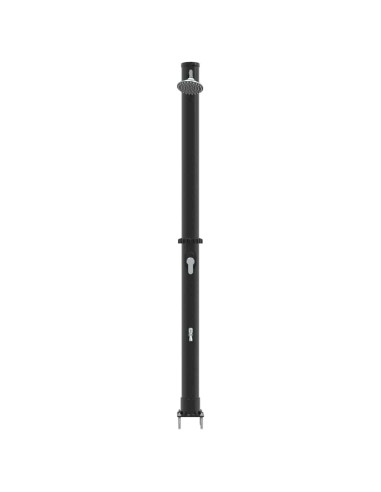Doccia Solare da Esterno Nero 217 cm PVC e Alluminio