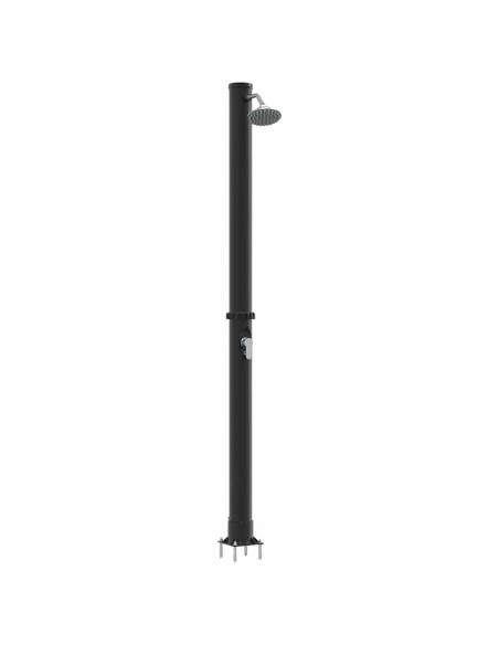 Doccia Solare da Esterno Nero 217 cm PVC e Alluminio