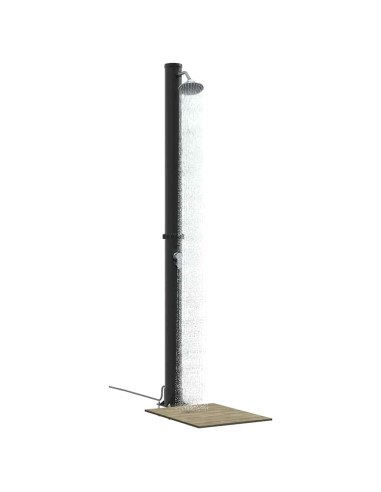 Doccia Solare da Esterno Nero 217 cm PVC e Alluminio