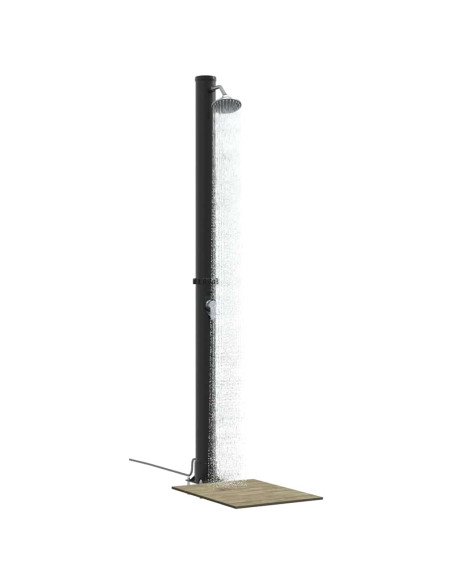 Doccia Solare da Esterno Nero 217 cm PVC e Alluminio