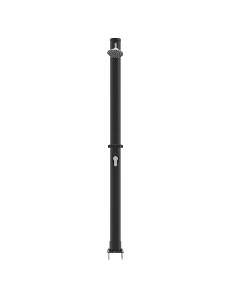 Doccia Solare da Esterno Nero 217 cm PVC e Alluminio