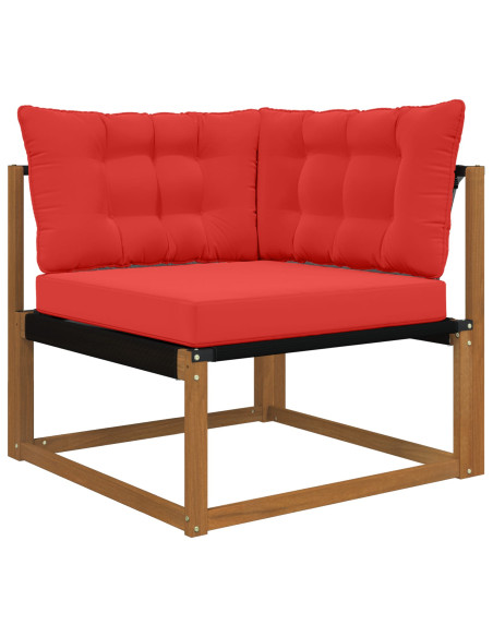 Cuscino per divano da esterno 3 pcs Rosso Poliestere