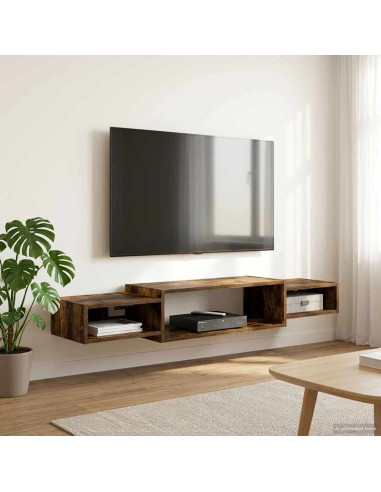 Mobile TV da Parete A parete Rovere Fumo 140 x 28 x 21 cm