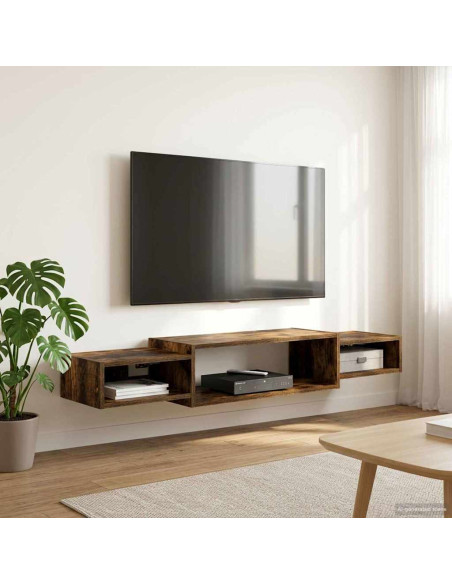 Mobile TV da Parete A parete Rovere Fumo 140 x 28 x 21 cm