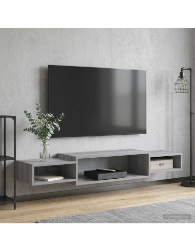 Mobile TV da Parete A parete Sonoma grigio 140 x 28 x 21 cm
