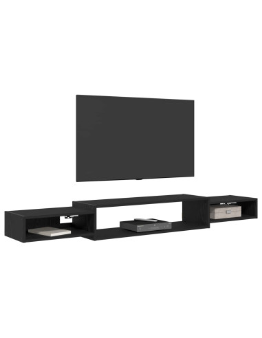 Mobile TV da Parete A parete Rovere Nero 180 x 28 x 21 cm