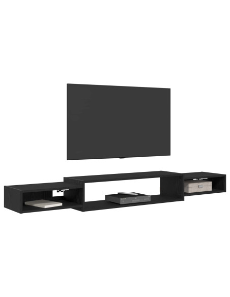 Mobile TV da Parete A parete Rovere Nero 180 x 28 x 21 cm