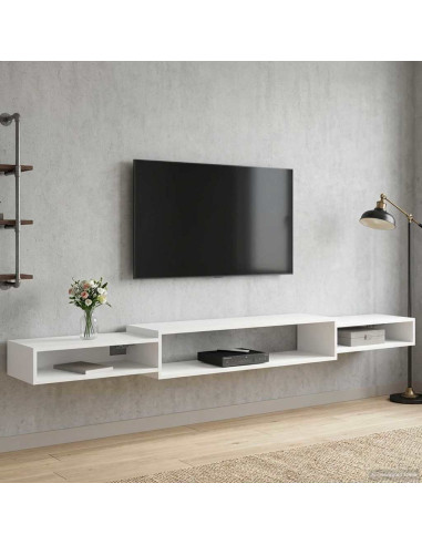 Mobile TV da Parete A parete Bianco 220 x 28 x 21 cm