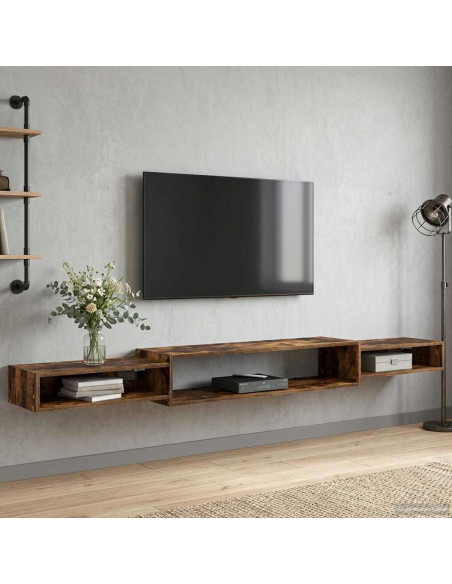 Mobile TV da Parete A parete Rovere Fumo 220 x 28 x 21 cm