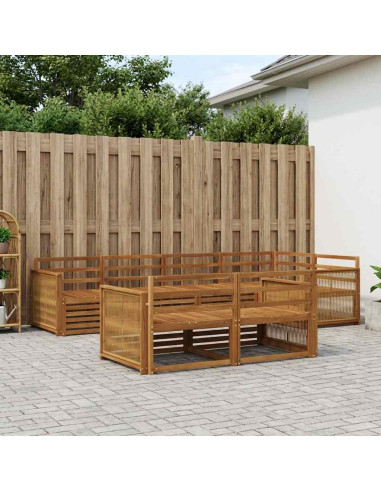 Set di divani da esterno 7 pcs Naturale