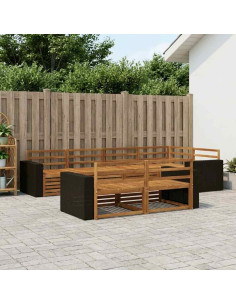 Set di divani da esterno 7 pcs Naturale
