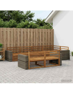 Set di divani da esterno 7 pcs Naturale