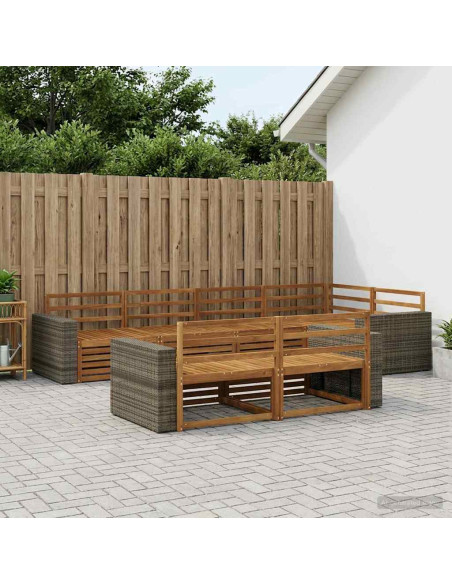 Set di divani da esterno 7 pcs Naturale
