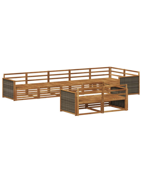 Set di divani da esterno 8 pcs Naturale