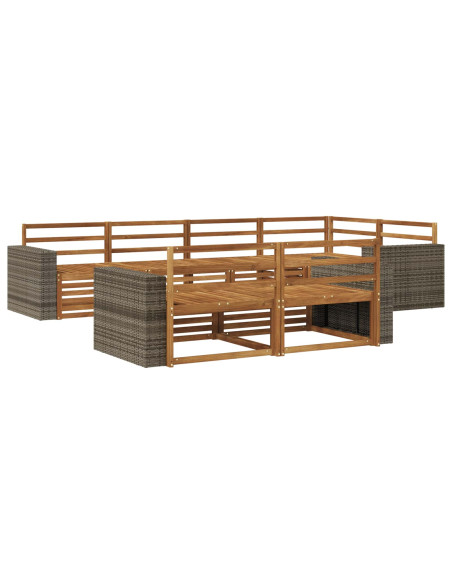 Set di divani da esterno 7 pcs Naturale