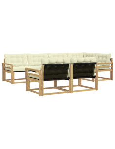 Set di divani da esterno con cuscino 7 pcs Bianco e Crema 2